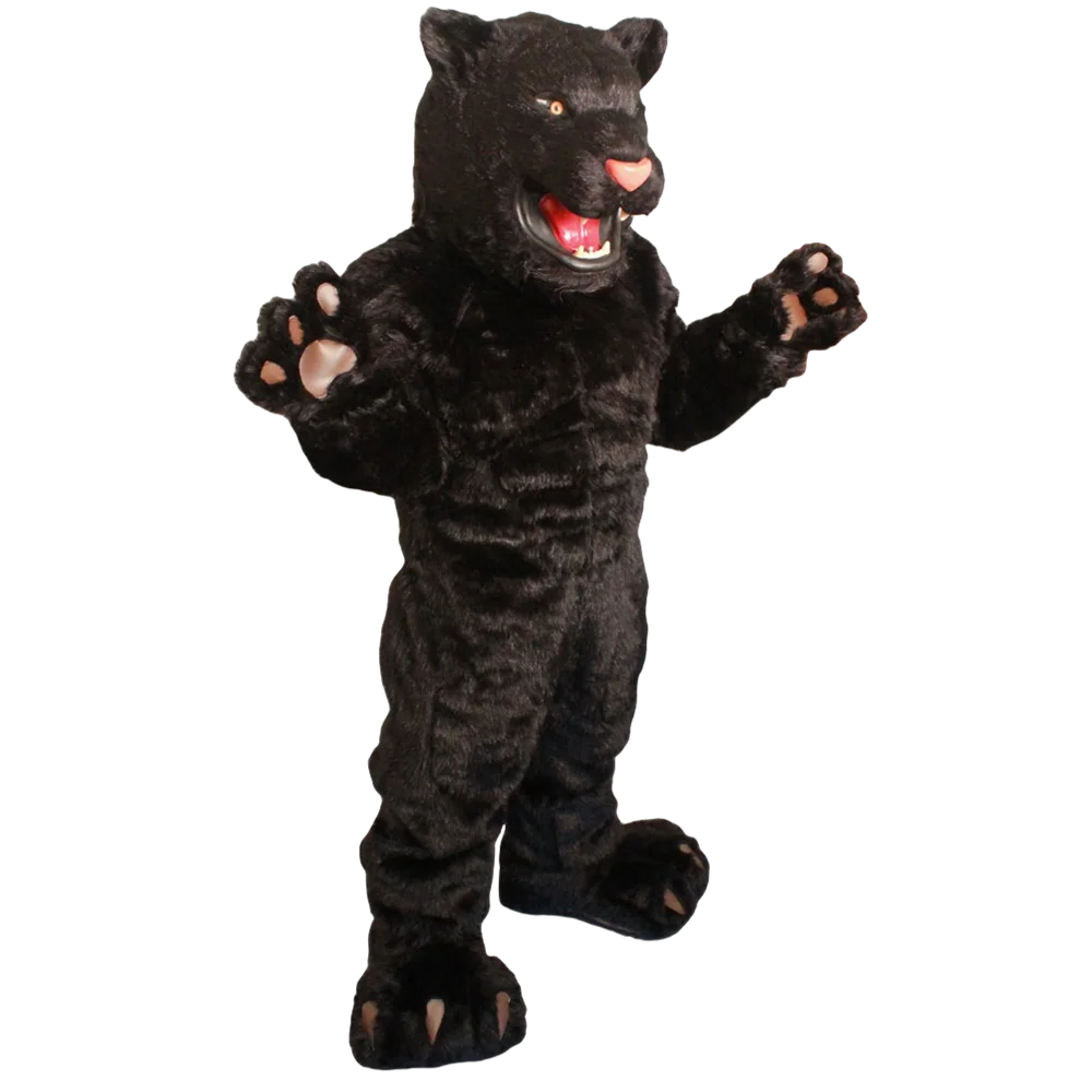 Deluxe Plush Mascot Black Panther Mascot Costume leopard cougar Cosply Mascotte Mascota Fit Suit Kit SW1062