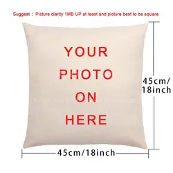 Wedding Pet Family Custom Printing Cotton Linen Pillowcase Customized Gift Case Home Decor For Car Sofa Waist DIY Cushion Cover