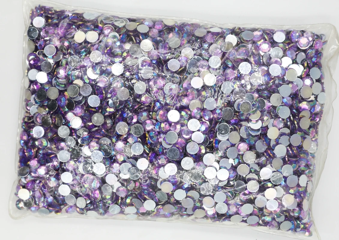 

Light Amethyst AB Color 1.5~10mm Flat Back Round Acrylic Rhinestones Beads / Stones ,3D Acrylic Nail Art / Garment Decoration