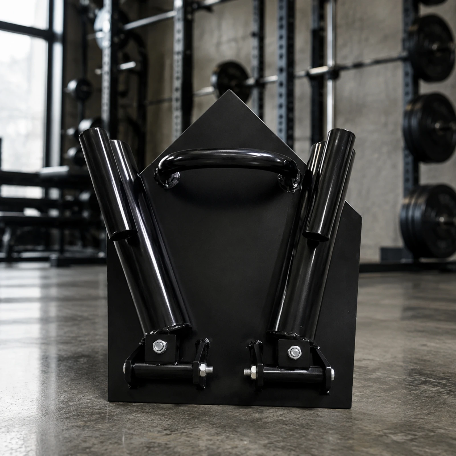 twinTube Landmine Training Base No Installation Required Freestanding Steel Landmine Base Fitness Equipment Space-Efficient