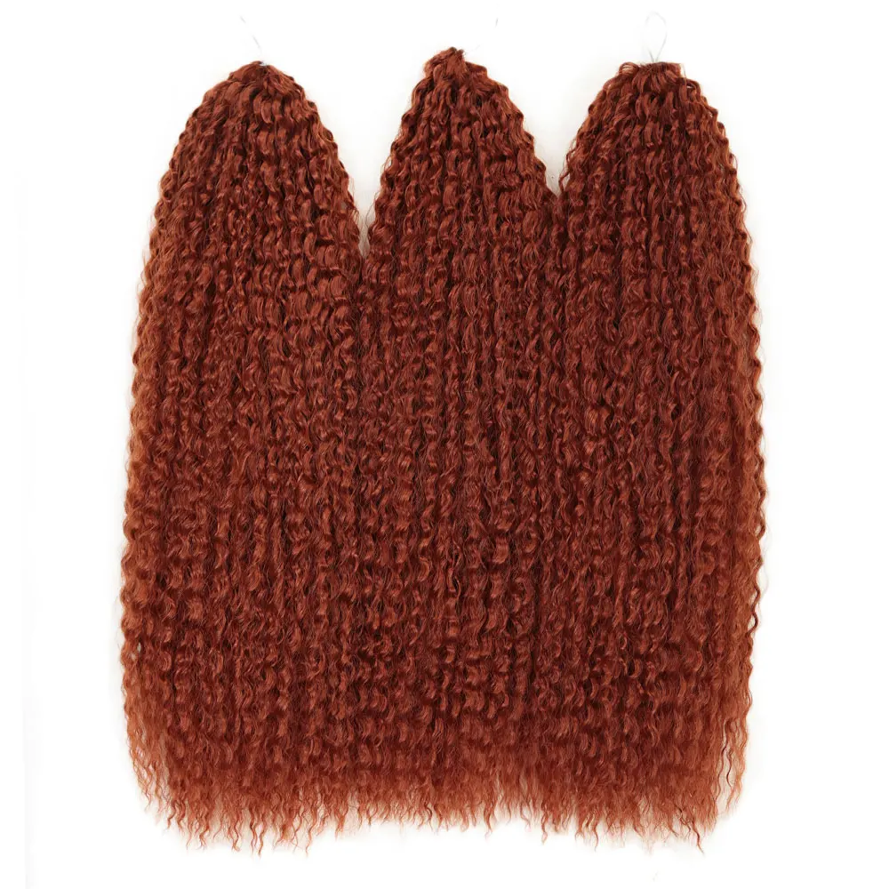 20-28 Inch 3pcs Afro Curl Kinky Curly Hair Twist Crochet Hair Synthetic Braids Fake Hair Ombre Pink Red Braiding Hair Extensions
