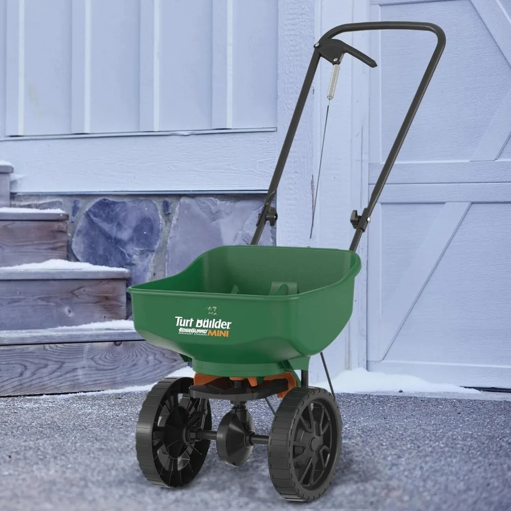 Turf Builder EdgeGuard Mini Broadcast Spreader for Seed,Fertilizer,Salt,Ice Melt, Holds up to 5,000 sq.ft. Product.Free Delivery image 2