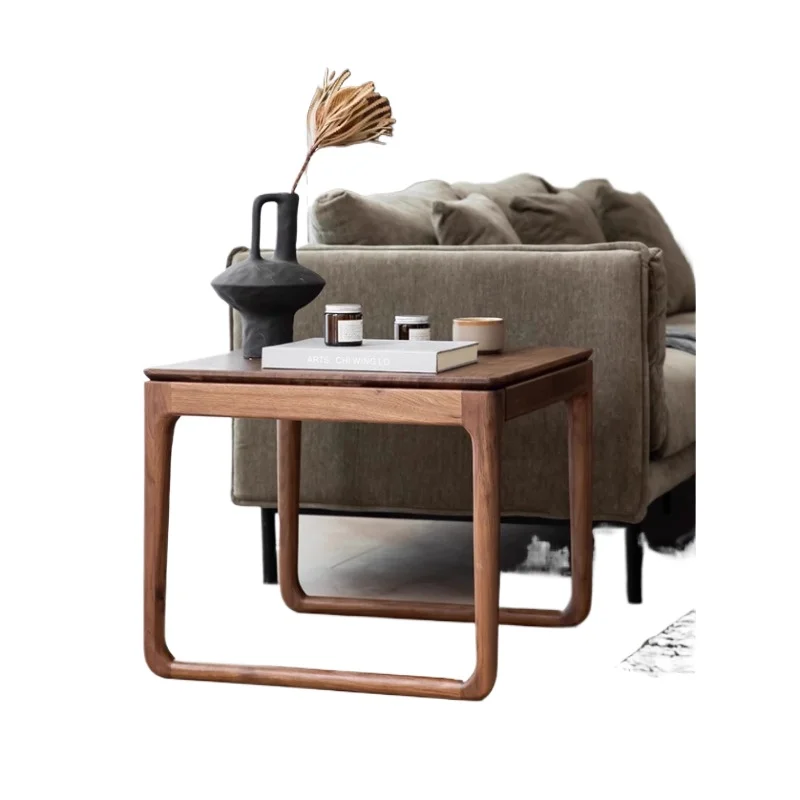 

North American black walnut solid wood coffee table sofa edge table