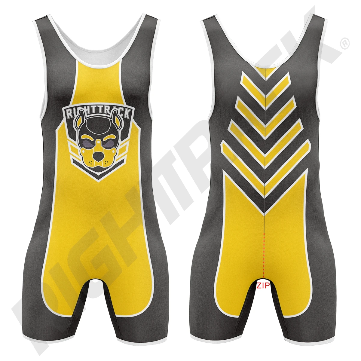 Kennel Club Men's Zipper Singlets CB13 Wrestling One-Piece Powerlifting Sleeveless Gym Sport SexyMan Clothing