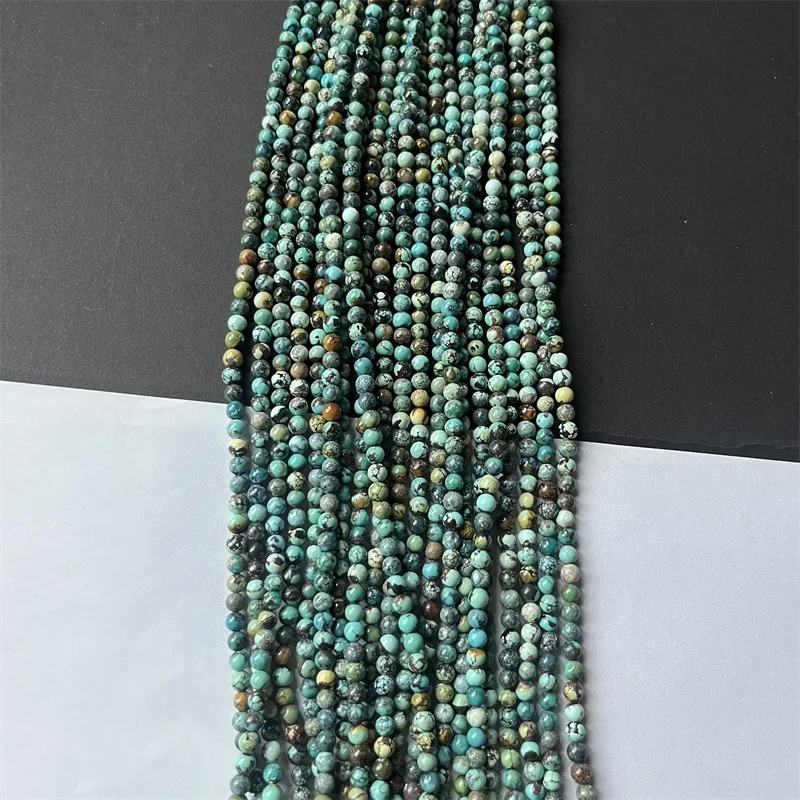 Rare Original 5MM Hubei Turquoise 100% Undyed Gemstone Blue Green Natural Stone Bracelet Fit Diy Charm Beads For Jewelry Making