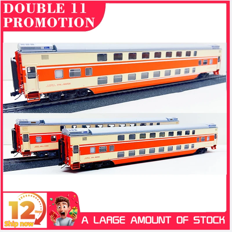 HO 1/87 Train Model SRZ/SYW 25B Double Decker Passenger Carriage Train Model Toy Gift