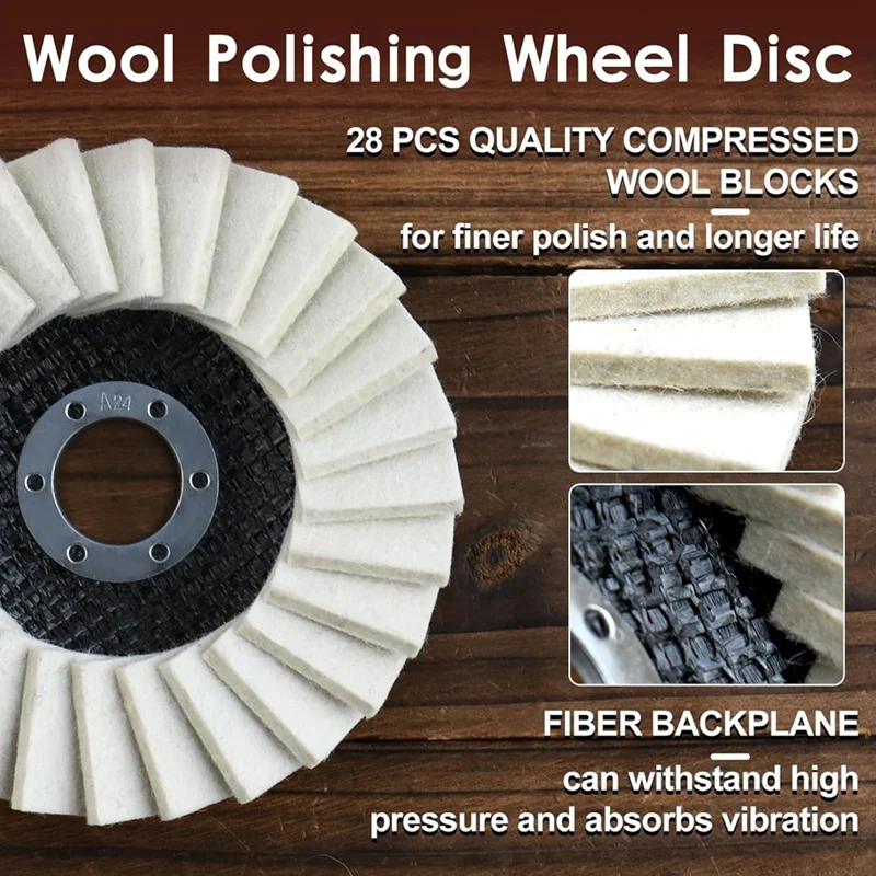 

Felt Polishing Wheel Set 8-Piece Felt Flip Disc Abrasive Polishing Wheel and Polishing Compound Set for Angle Grinders