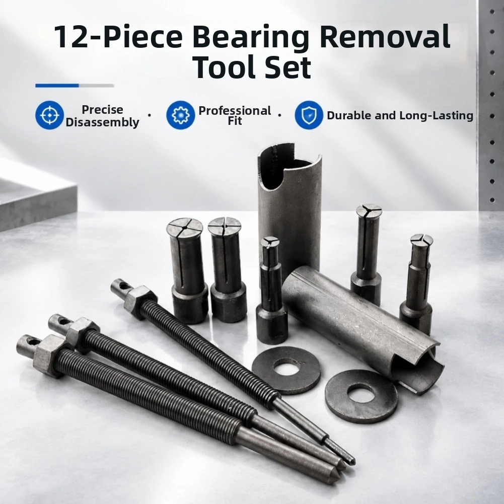 Bearing Puller Set for Motorcycle and For Scooter Includes 5 Collets 4 Slot Design and Sturdy Threaded Spindles