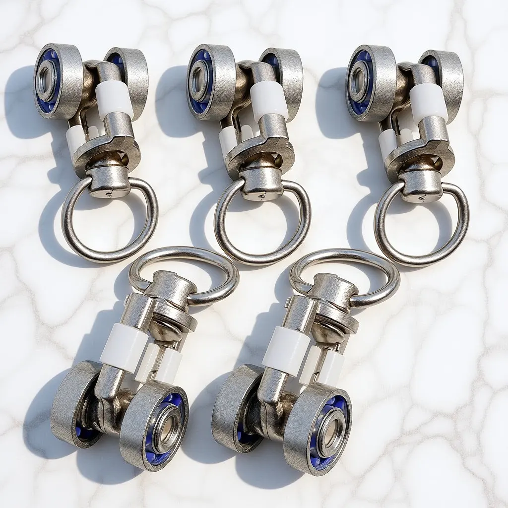 5Pcs Metal Curtain Pulley Heavy-Duty Sliding Wheel for Curtain Track Smooth Quiet Rolling Stable Hold Curtains Home Office Use