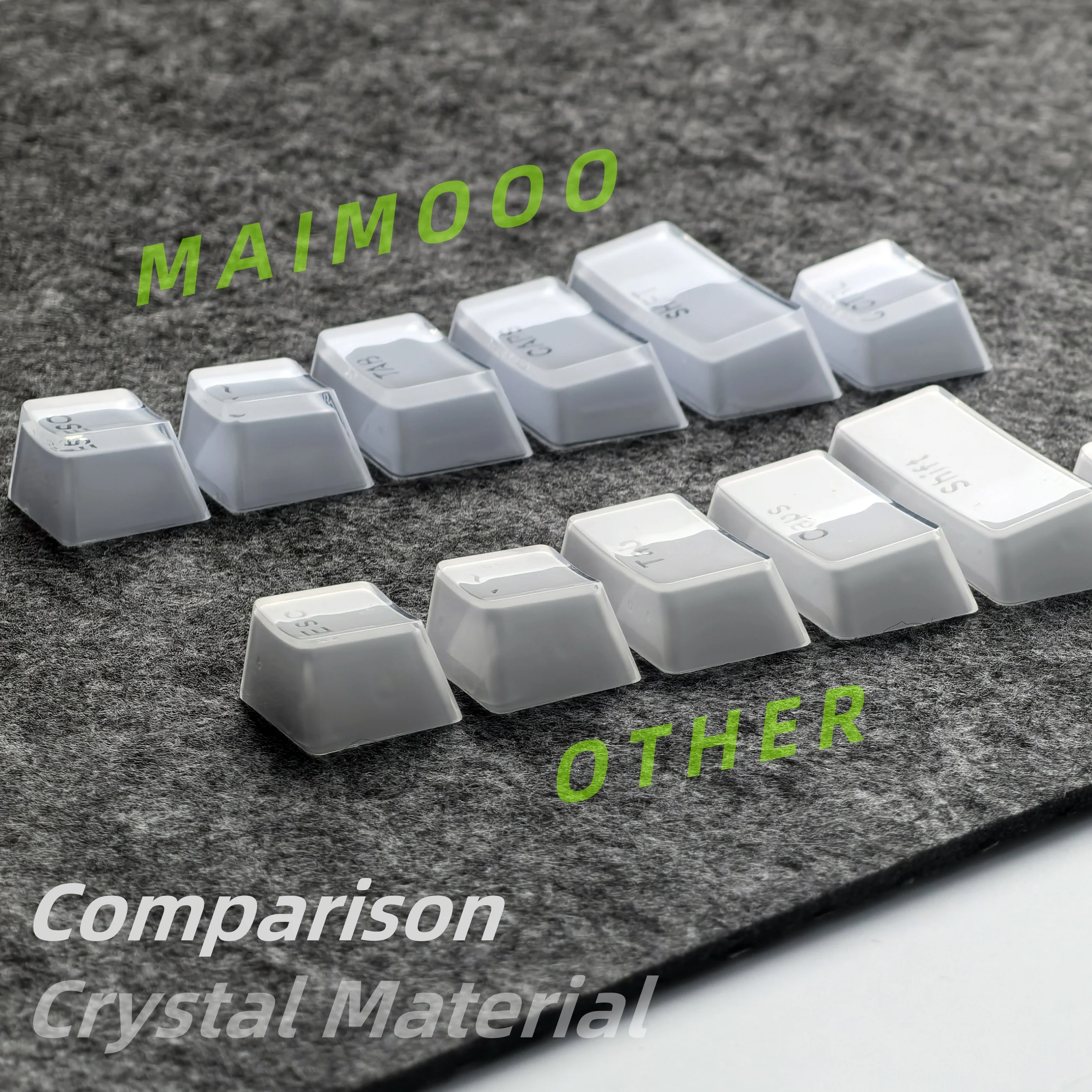 Translucent Keycaps 104/123 Keys Layout Low Profile White Keycaps DIY  Black Backlit Crystal Edge for Mechanical Keyboard
