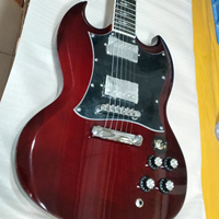 Free Shipping in Stock OEM Wine Red SG Model Glossy Paint 6 Stings Electric Guitar Ac Dc Inlays 2 Double Coil Pickups Metal Jazz