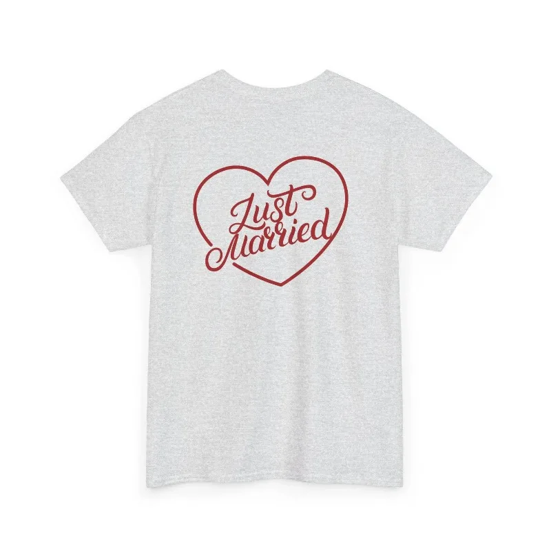 Just Married Unisex T-Shirt Perfect Gift for the Bride, Unique Engagement Present Summer Loose and Breathable cotton T-shirt Top