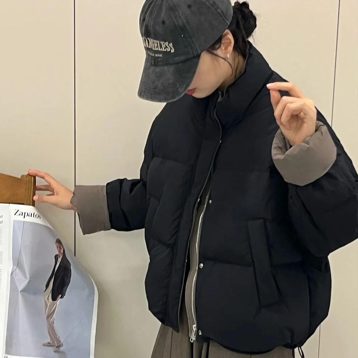 Faionable Color Blo Cotton Jaet Dames Winter Casual donsjas Opstaande kraag Ritssluiting Warmte Dagelijks gebruik