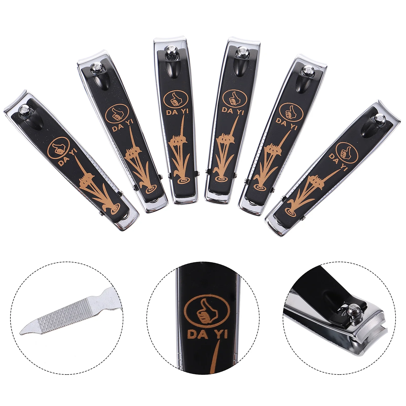 

12 Pcs Fingernail Scissors Clippers Care Tools Pedicure Trimmer Metal Manicure Cutters Black Stainless Steel