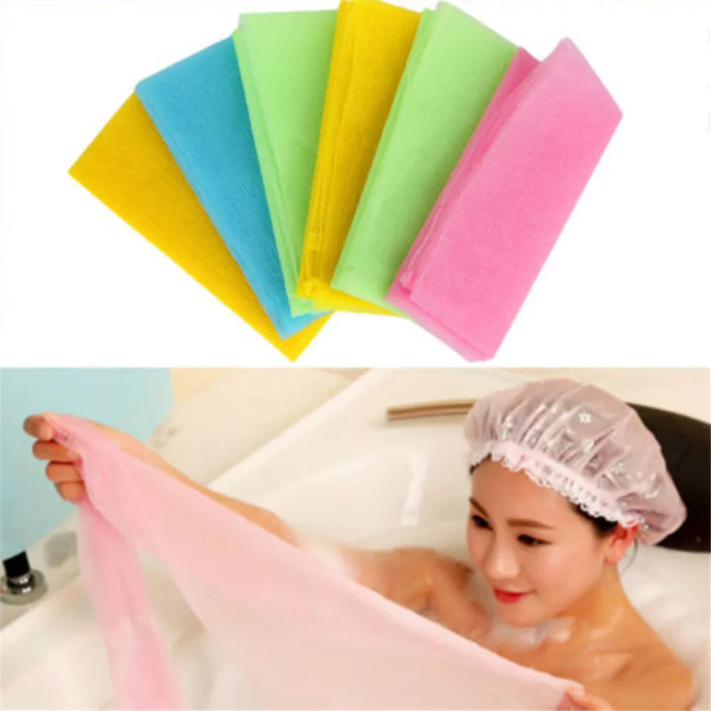 1/3/5 Pcs Random Color Cheap Hot Sale Nylon Body Cleaning Washing Towel Bath Shower Cloth Scrubbing