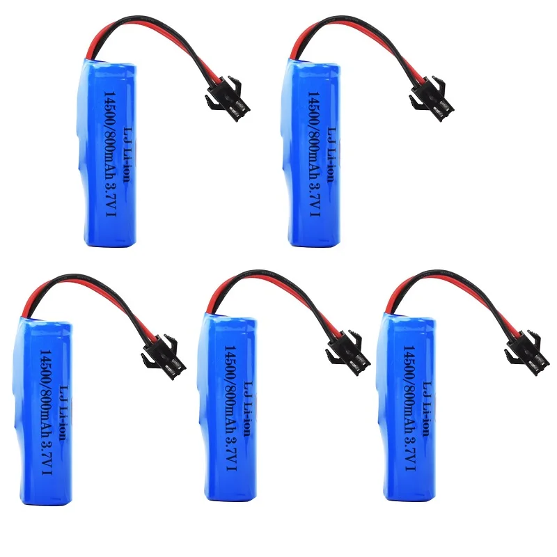 RC wyczyn akumulator samochodowy 14500 SM-2P 3.7v 800mah akumulator litowo-jonowy/ładowanie USB dla C2 D828 części zamienne do samochodów RC RC akumulator samochodowy 1-5pcs