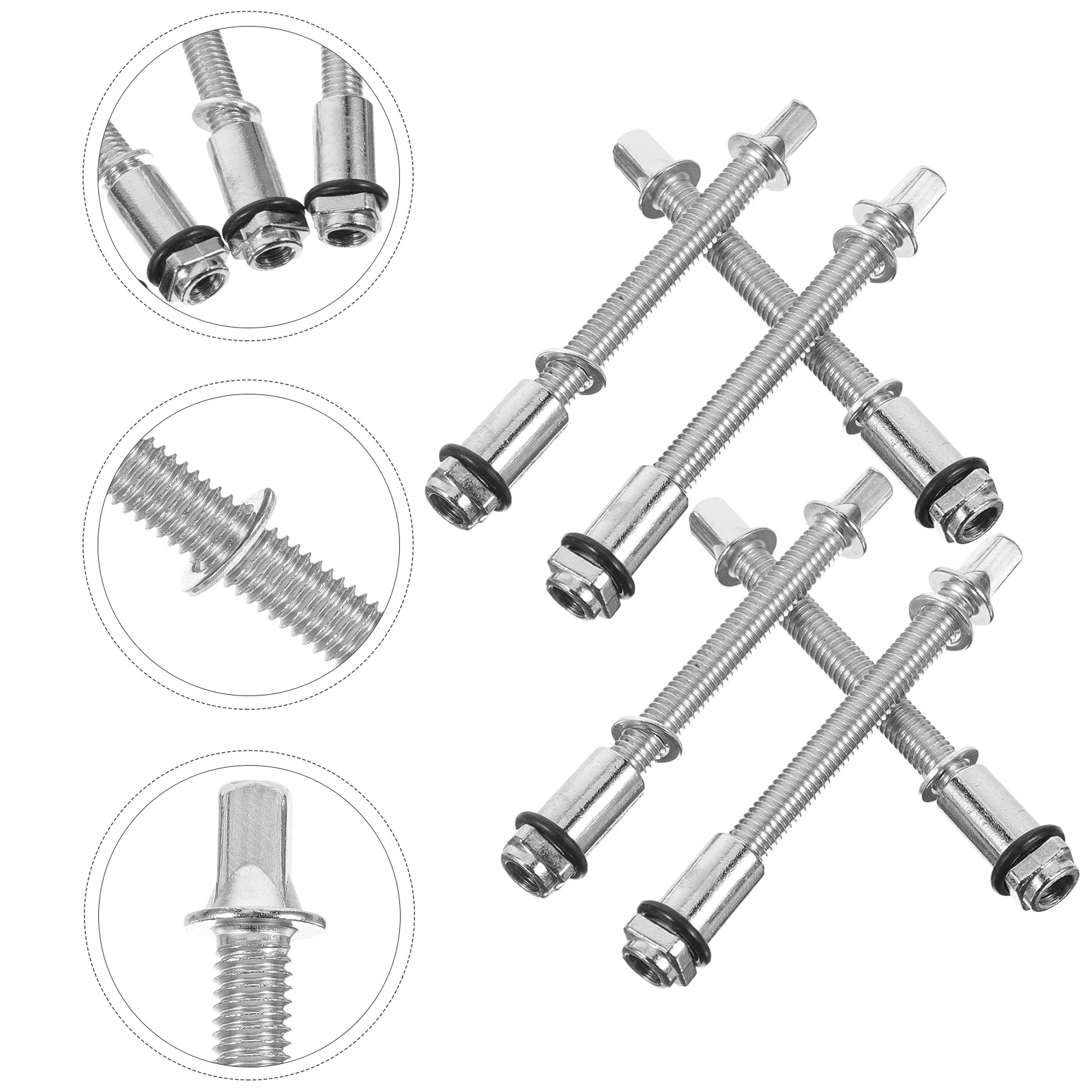 6ชิ้นอุปกรณ์ตีกลองสกรูแจ๊สฮาร์ดแวร์แท่งยึดแรงดึงซ่อมแซม