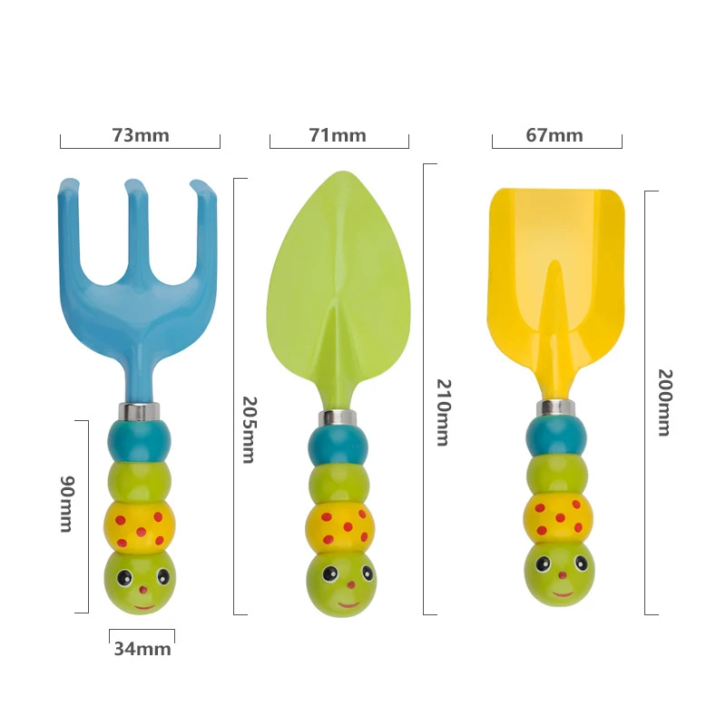 Mini kit d'outils de jardin pour enfants, pelle design, râteau, jouet de plage, bord de mer d'été, vecdu sable, cadeau d'anniversaire pour enfants, 1 ensemble