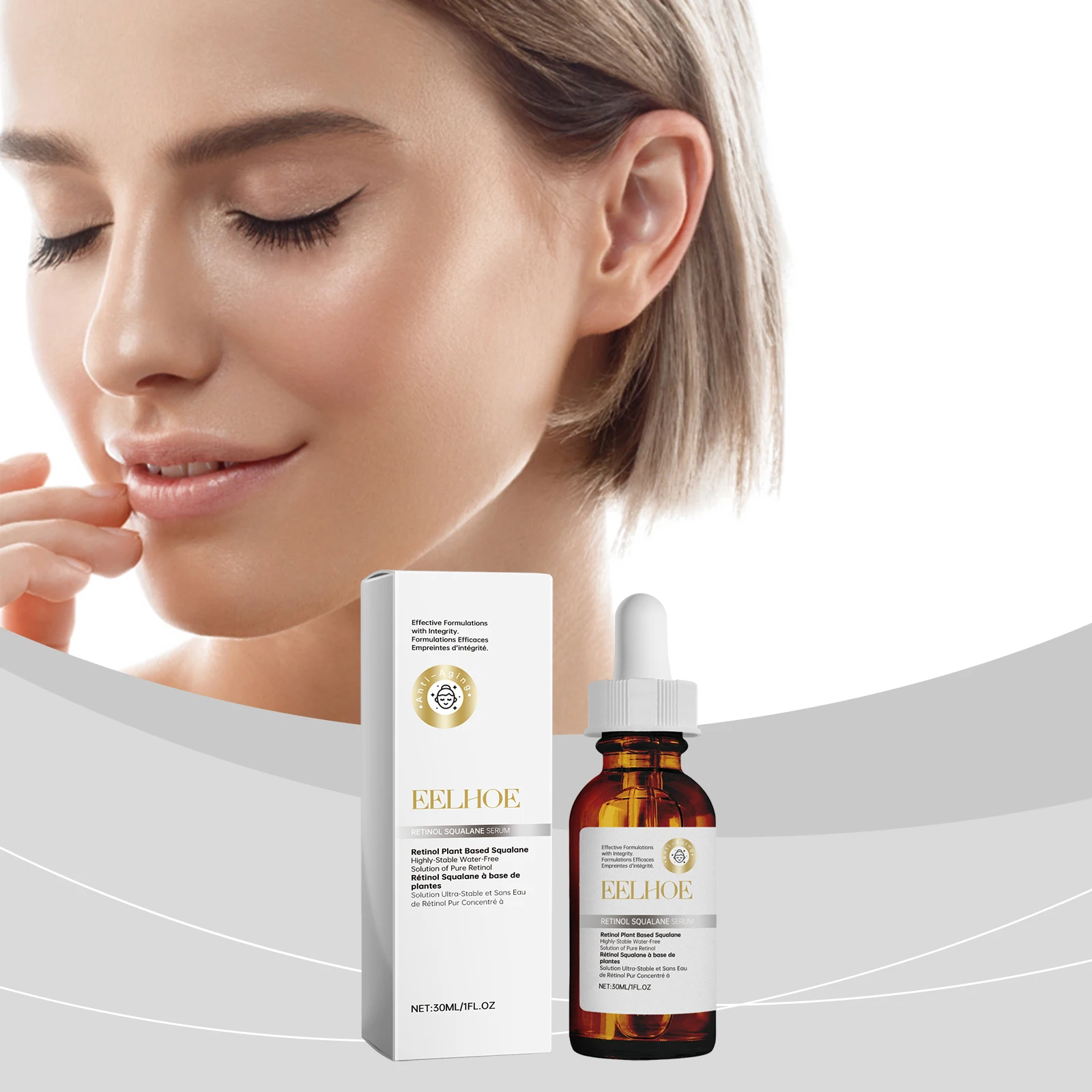 Serum z czystym retinolem i szkółką - 30 ml |   Roślinny środek przeciwzmarszczkowy |   Formuła o wysokiej stabilności i bez wody