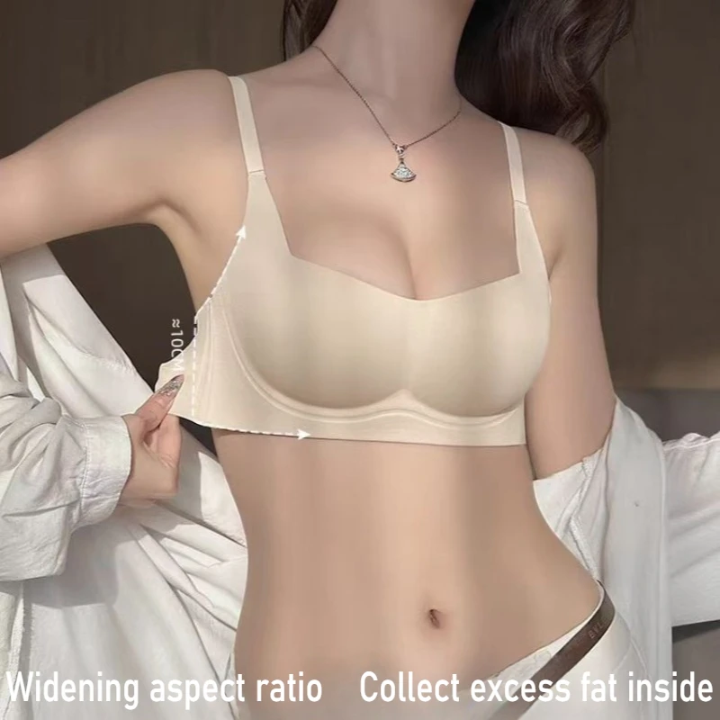 デイリーコーヒーシームレス下着ソフトサポートスチールリングなしブラジャー女性用快適なギャザリングランジェリーオールシーズン着用