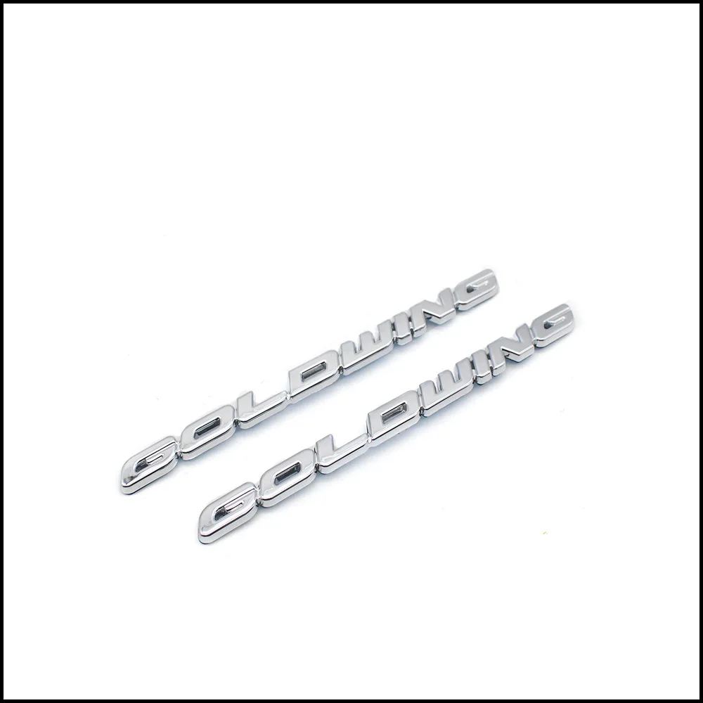 1 Pair Chrome/Gold Motorcycle Emblem Badge Decorative Stickers Fuel Tank Body Plastic Decals For Honda Gold Wing GOLDWING GL1800