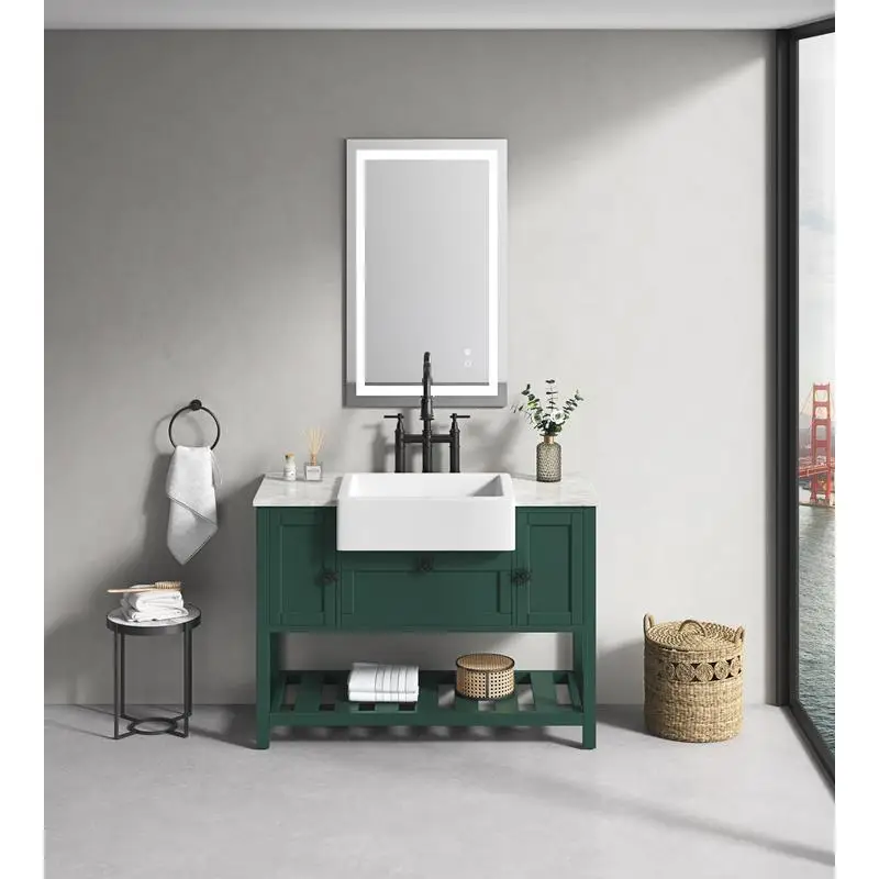 

Dimmable 40"x24" LED Bathroom Mirror with Front/Backlight, Anti-Fog, Memory, 3 Color Options, Large Vanity Wall Mirror