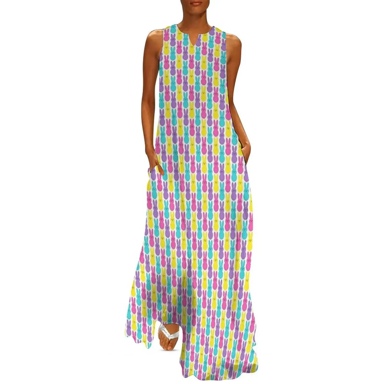

Easter Bunny Peeps Candy Spring Long Dress dresses summer elegant dresses for women Woman clothes