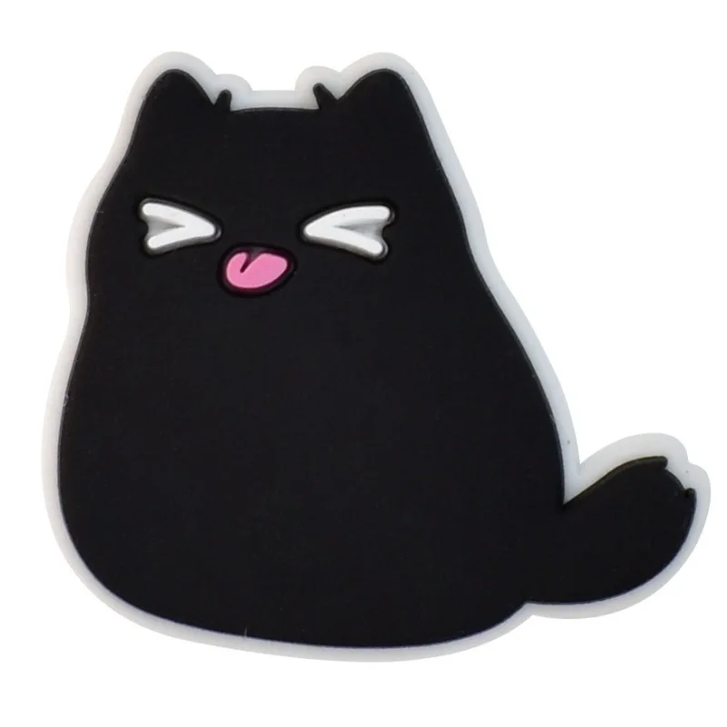 16Pcs Cute Black Cat Series Shoe Charms For Slides Sandals, PVC Shoe Decorations Accessories For Christmas Birthday Gift Party image 5