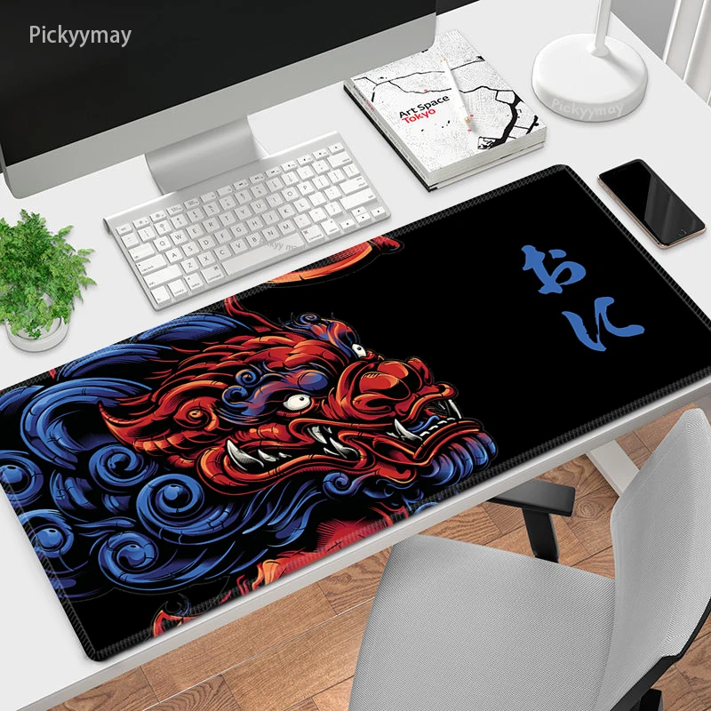 

Japan Oni Large Mouse Mat Gaming Mousepad Big Mousepads 39.3x19.6in Rubber Keyboard Mats Desk Pad HD Mouse Pads Desktop Carpet