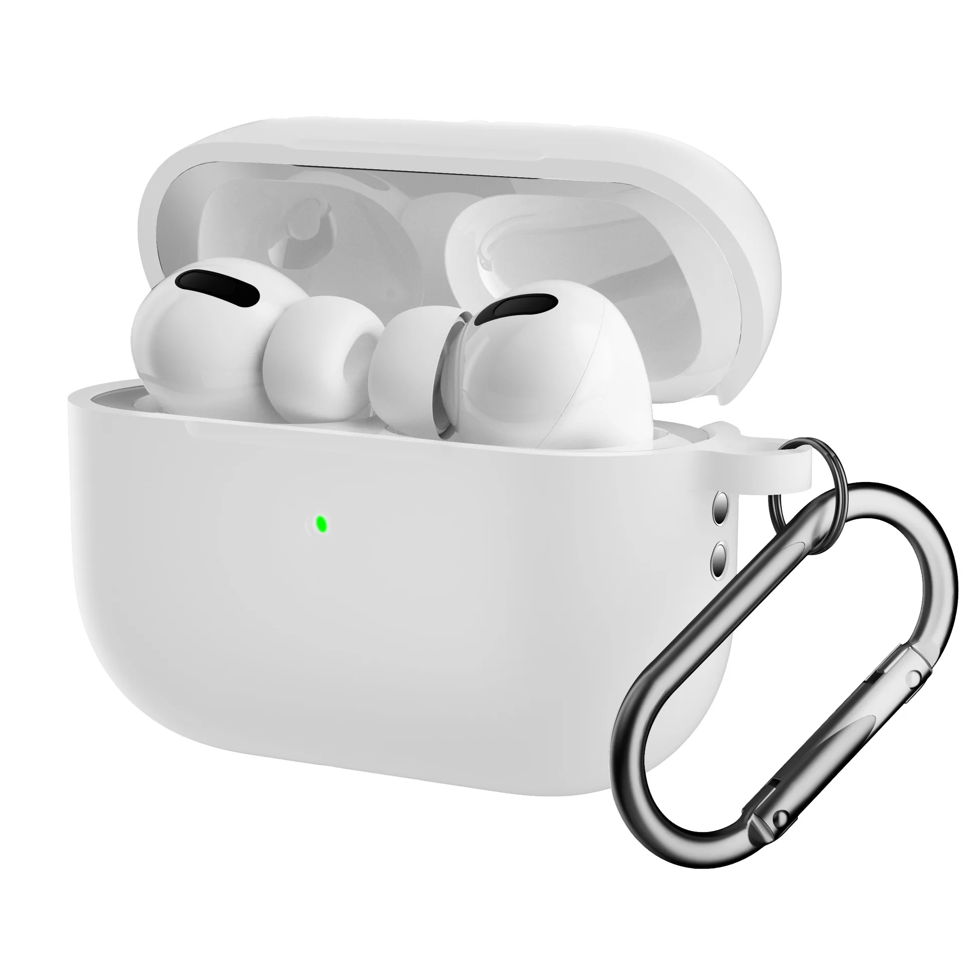 Dành Cho Tai Nghe AirPods Pro 2 Trường Hợp Bao Da Silicone Chống Sốc Nắp Chống Trước LED Nhìn Thấy Với Móc Khóa Cho Apple AirPod Pro 2nd Gen Case 2022