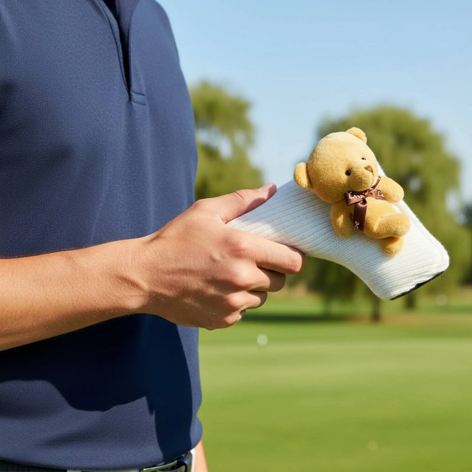 

Cuddly Teddy Putting Club Cover Lightweight & Portable Cartoon Teddy Sport Club Protector Soft Creature Sport Headcover Snap