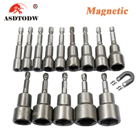 6mm-19mm impact Socket Magnetic Nut Screwdriver 1/4 hex key set Drill Bit Adapter for Power Drills Impact Drivers Socket kit