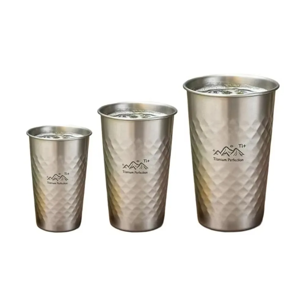 350/500/600ml Pure Titanium Titanium Drinking Cups Ultra-Light Portable Titanium Beer Mug Durable Water Tumblers
