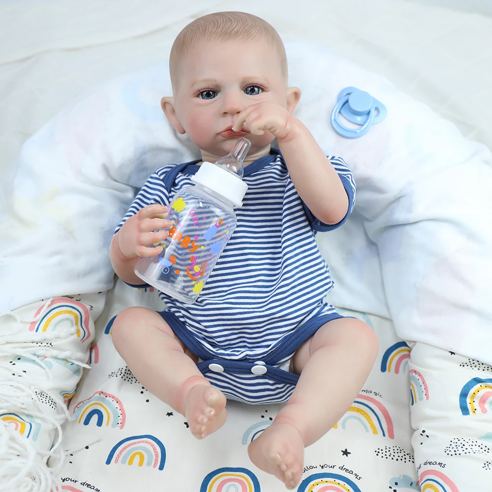 ตุ๊กตาเด็กผู้ชายรีบอร์นขนาด 19 นิ้ว คาเมรอน ทาสีเสร็จแล้ว ตัวทำจากไวนิลเนื้อนุ่ม ผิว 3 มิติ ของขวัญของเล่นคริสต์มาสคุณภาพสูง