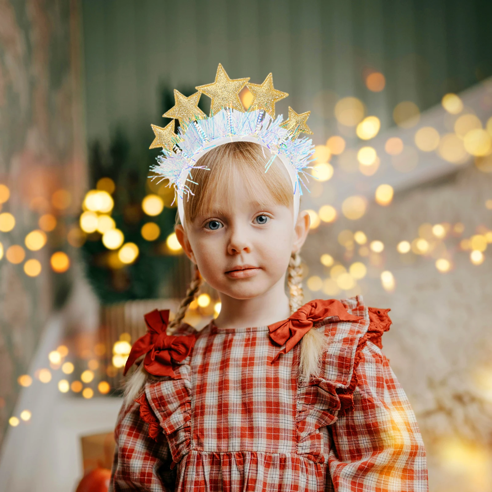 

Glitter Star Headband Christmas Holiday Boppers Women Polyester Sequins Hair Band Party Hoop New Years Favors Birthday Tiara