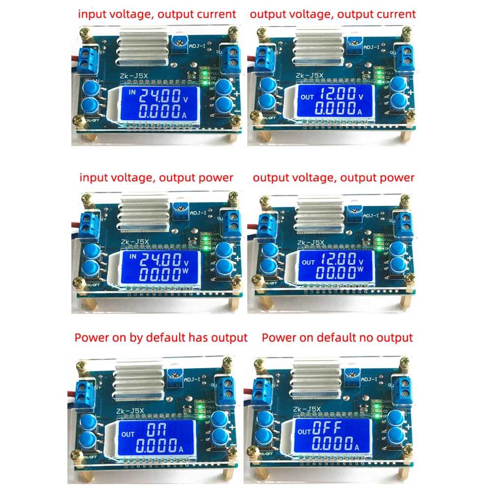 DC DC Buck Converter 3A/5A/12A CC CV Step-Down Power Supply Module Adjustable Voltage Regulator Voltmeter with LCD Display