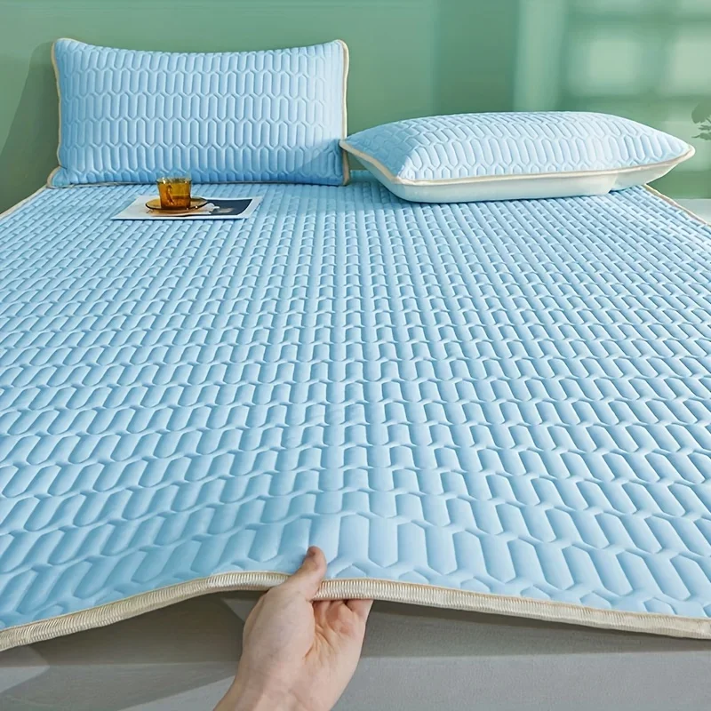 Cool Feeling Ice Fabric Bed Home Summer Cold Mattress Cover Bed Cover Washable Mattresses  Elastic Band Four Corners Bedspreads