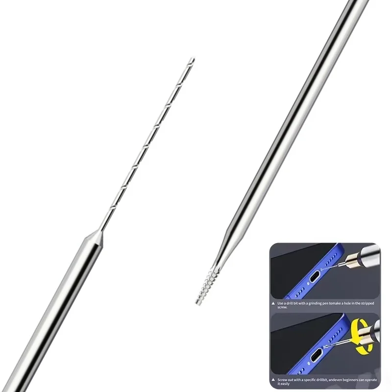 2Pcs Sliding Drill Bit Alloy Screw Extractor Precision Repair Tool For Phone Logic Board Frame Repair Small Screw Removal Kit