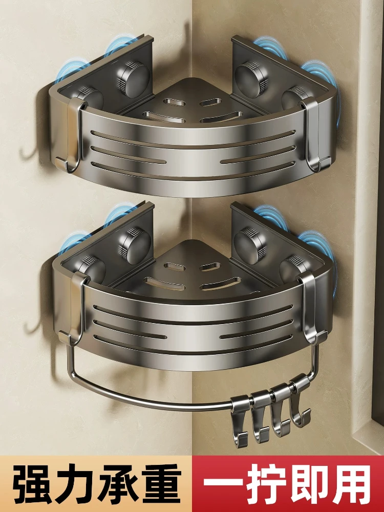 

Wall-mounted Toilet Storage Shelf Bathroom Suction Cup Storage Rack Shower Caddy Multi-Functional Towel Holde Home Storage