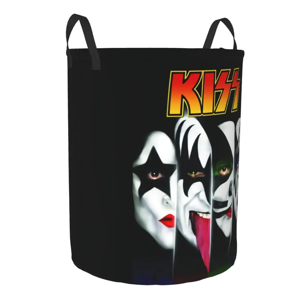 Custom Kiss Rock Metal Band Laundry Basket Foldable Large Clothes Storage Bin Baby Hamper