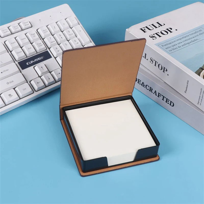Sticky Notes Holder Business Office Note Box Sticky Note Dispenser Note Pads Desk Organizer Office Leather Sticky Note Box