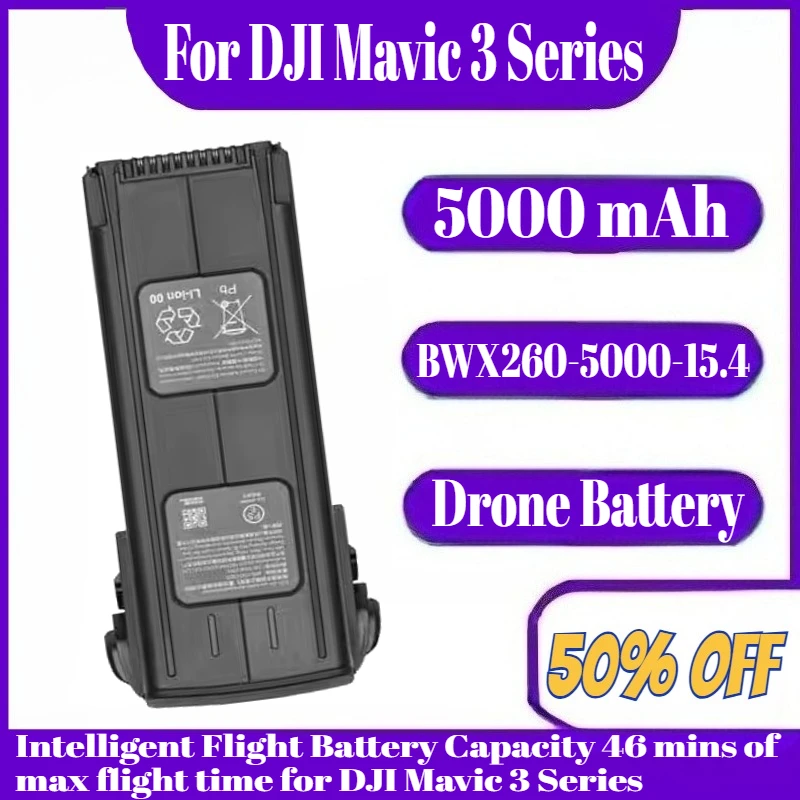 

For DJI Mavic 3 Series Intelligent Flight Battery Capacity 5000mAh 46 Mins of Max Flight Time for DJI Mavic 3 Series