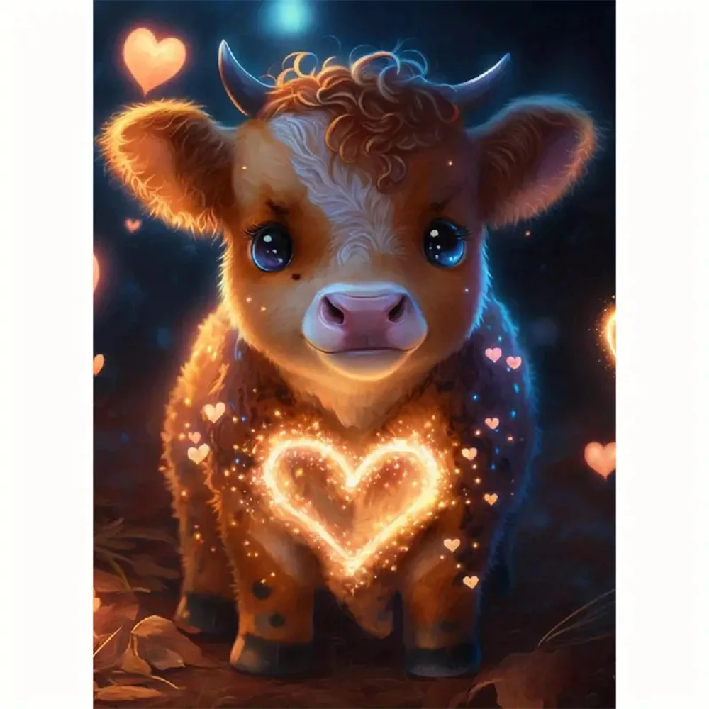 

5D DIY Diamond Painting "Love Cow" Animal Diamond Embroidery Full Square/round Drill Cross Stitch Mosaic Home Decor Gift CJ18