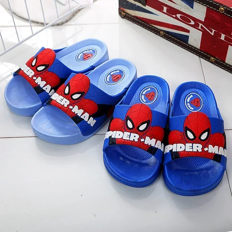 Disney Children\'s Slippers Summer Boys Indoor Bath Slippers Soft Sole Anti-skid Cartoon Spider-Man Boys Outside Beach Sandals