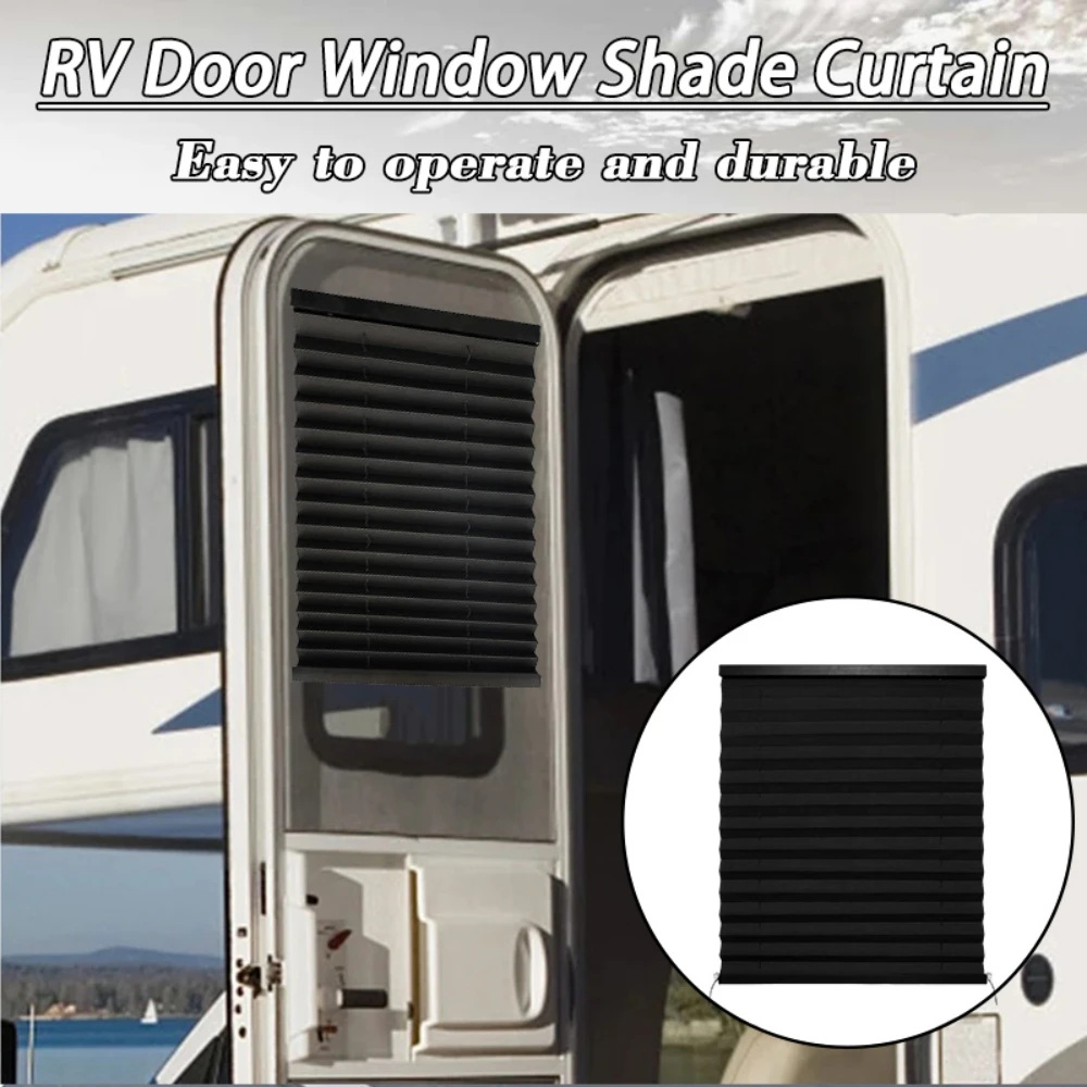 RV Door Window Shade Curtain Cover with Rail For Camper Sunshade Privacy Screen Window Cover RV Door Window Shade Cover