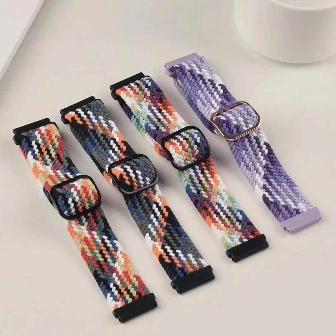 20 مللي متر 22 مللي متر حزام نايلون مضفر لساعة هواوي 3-4-5/GT3-4-2 برو سامسونج ساعة 3/4/5/6/7 سوار الفرقة ل Amazfit GTR 4/GTS 4 #2