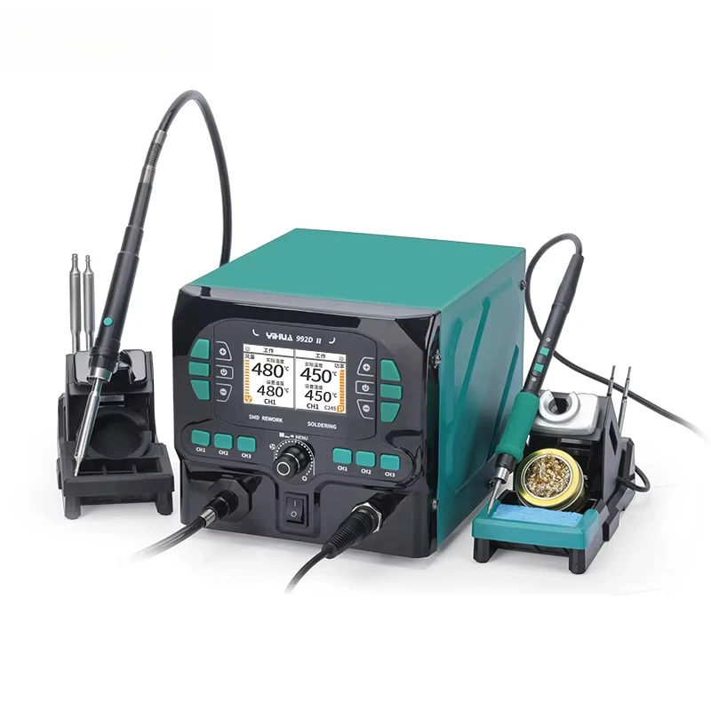 

YIHUA 992D-II Integrated Heating element 2 in 1 Mini Hot Air Precision C210 C245 Soldering Iron Rework Station