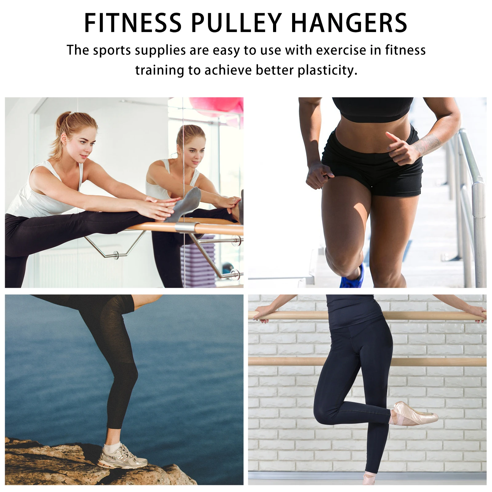 2Pcs Pulley Hanging Straps Heavy-Duty Fitness Pulley Hangers Compatible with Standard Pull-Up Bars Home Gym Swing Straps