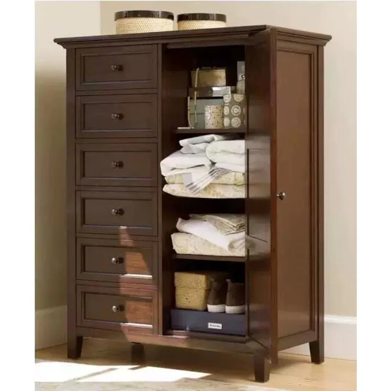 American rural solid wood chest, simple bedroom multi-functional ash wood single door