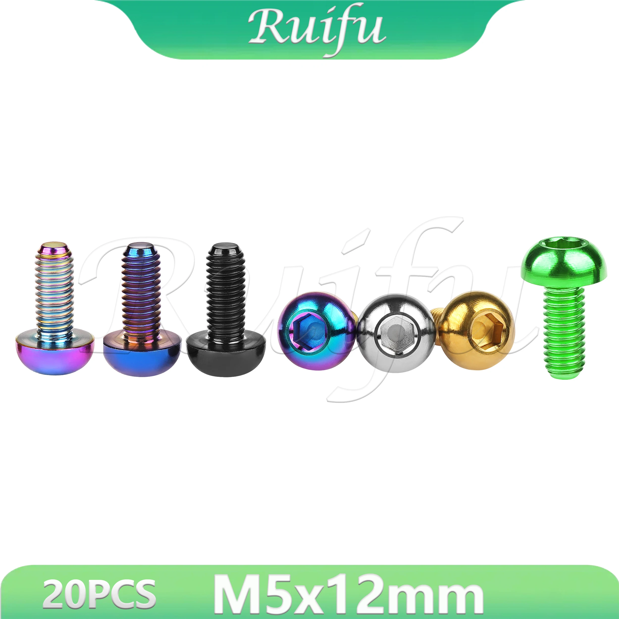 

Титановый болт Ruifu, 20 шт., M5x12 мм, клетки для бутылок, титановые винты, нестандартный шаг 0,8 мм для велосипеда